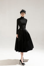 LEATHER SKIRT - BLACK