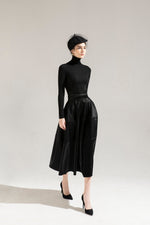 LEATHER SKIRT - BLACK