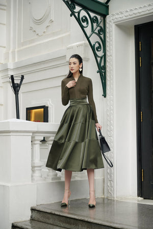 High Neck Sweater - Green