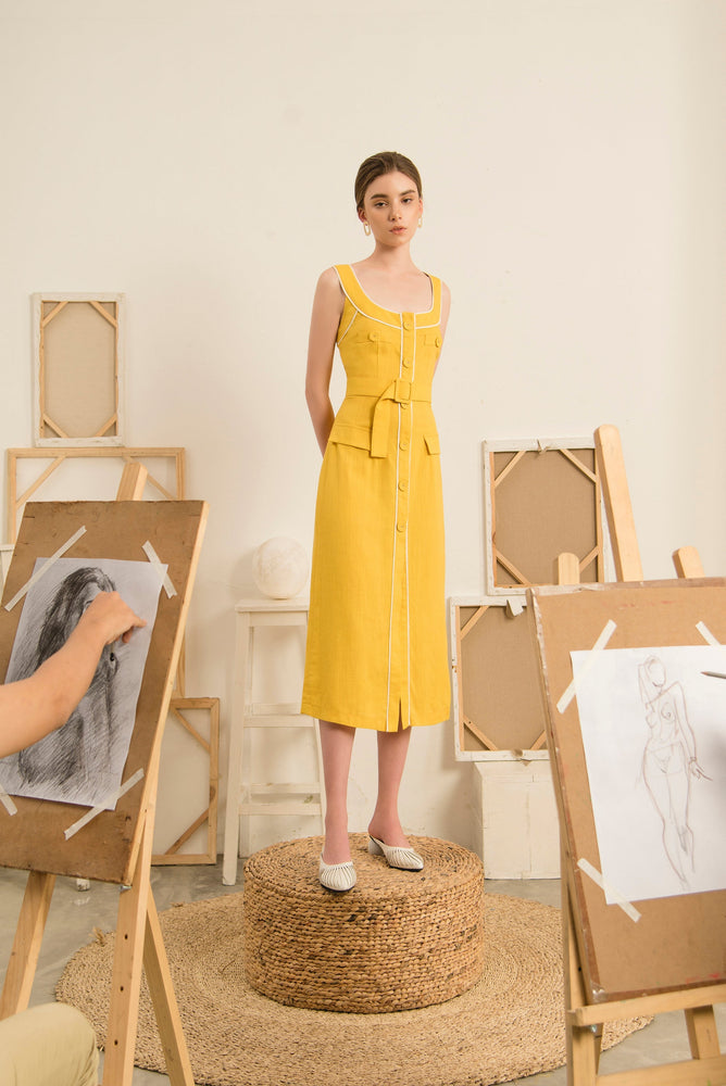 Sleeveless Dress Beige