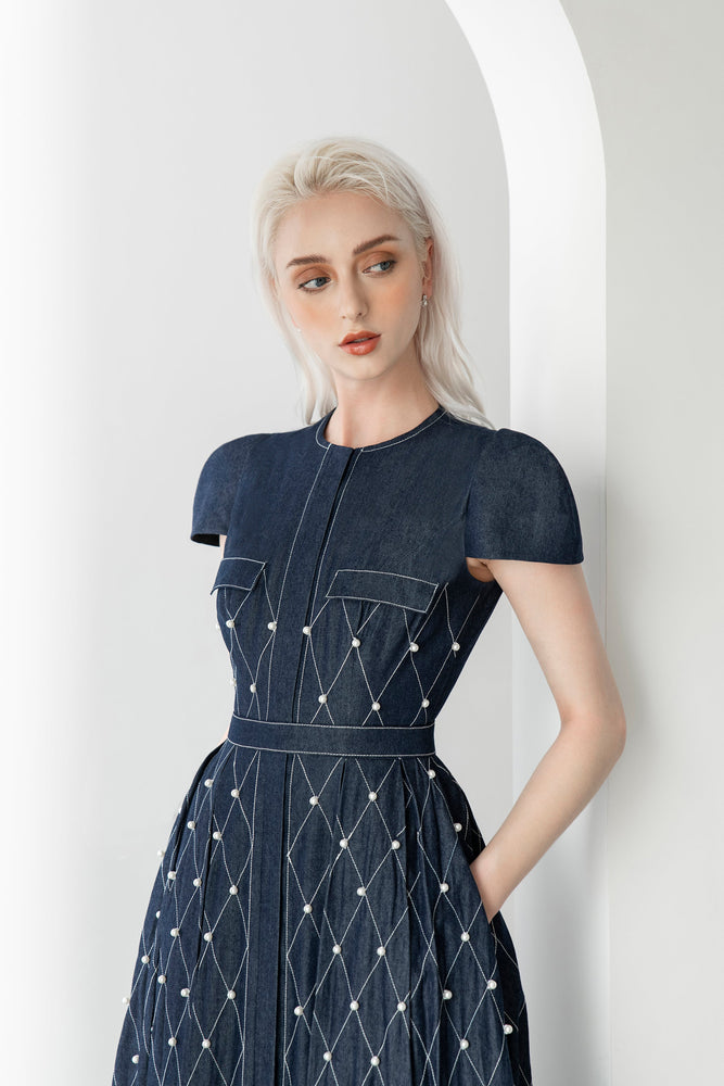Denim Pearl Dress