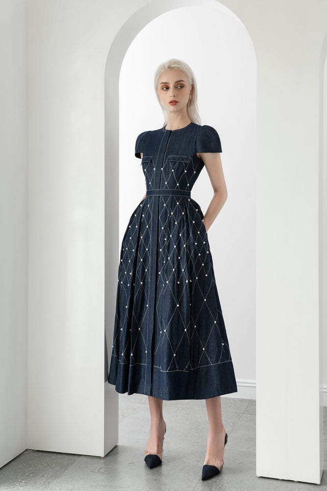 Denim Pearl Dress