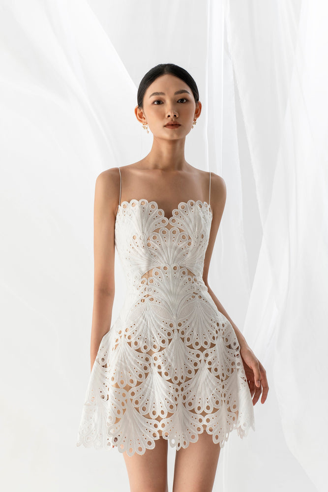 Scallop Lace Mini Dress