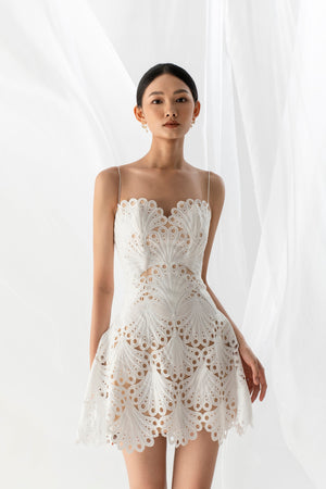 Scallop Lace Mini Dress