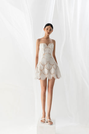 Scallop Lace Mini Dress