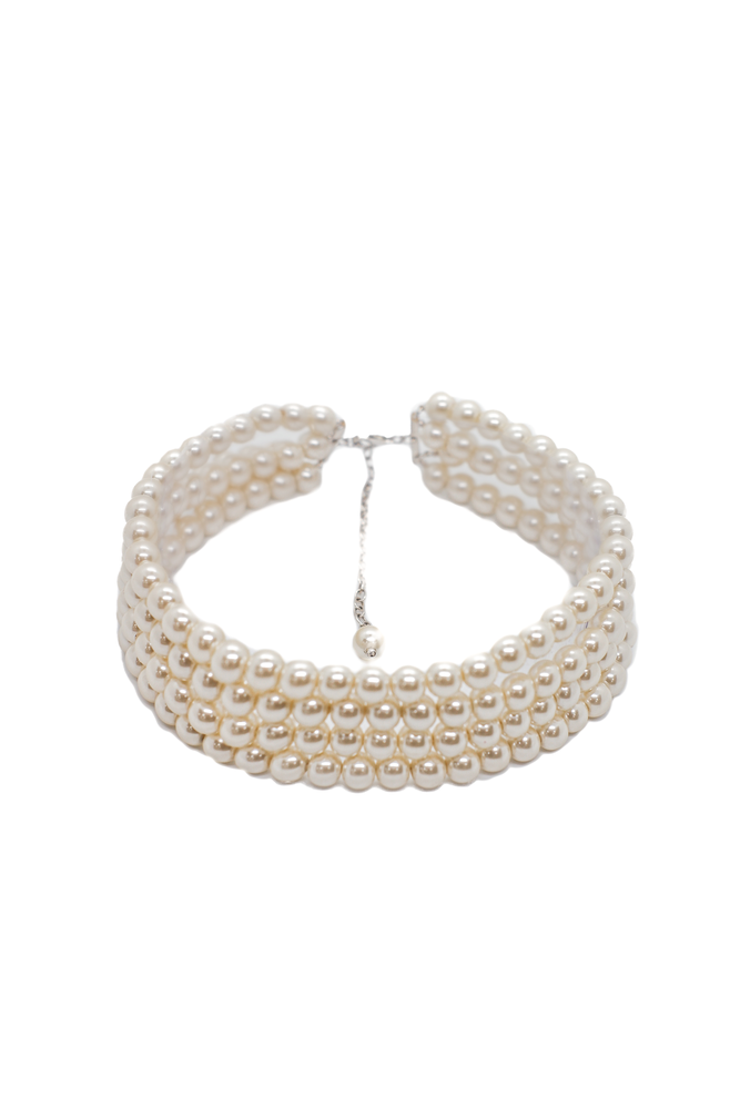 4 Rows Pearl Choker