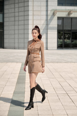 Brown Gingham Jacket