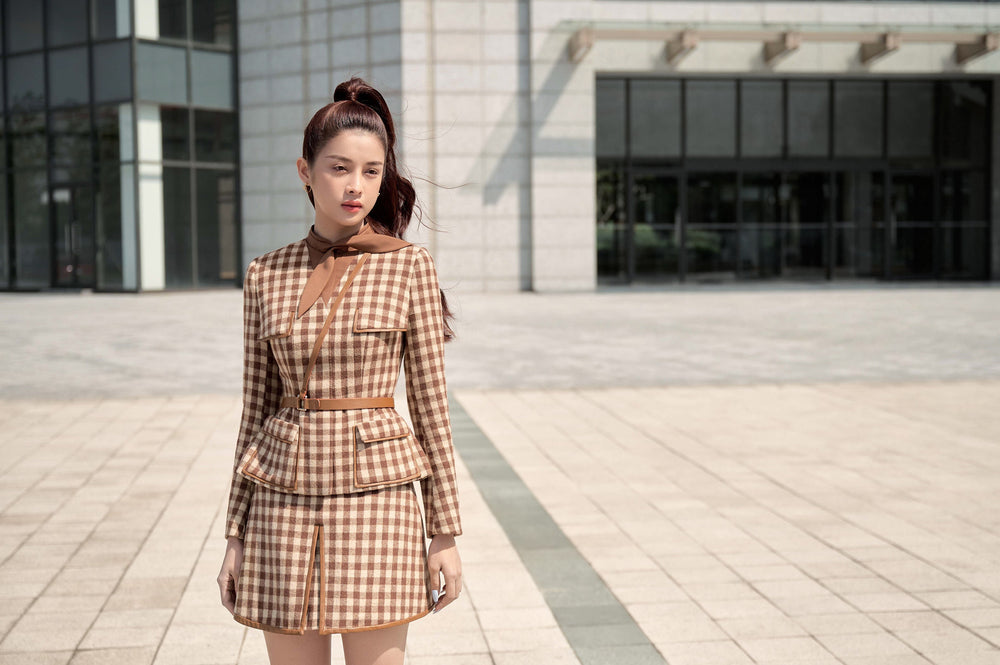Brown Gingham Jacket