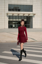 Bordeaux Smocked Mini Dress