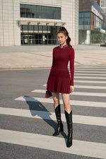 Bordeaux Smocked Mini Dress