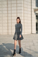 Grey Smocked Mini Dress