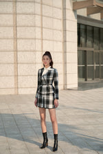 Black And White Checked Mini Skirt