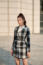 Black And White Checked Mini Skirt