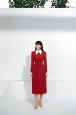 Red Smock Midi Dress