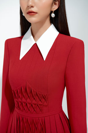 Red Smock Midi Dress