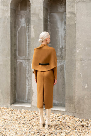 Melania Scarf Cape - Brown