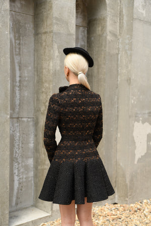 Kelly Dress Brown Tweed