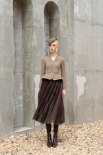 Bloom Blazer Brown and Beige Houndstooth