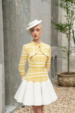 Kelly Dress Yellow Tweed