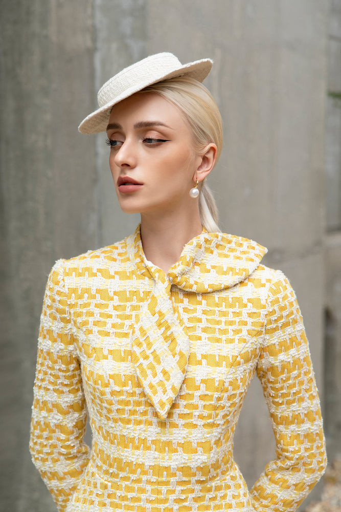 Wallis Hat White Tweed