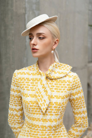 Wallis Hat White Tweed