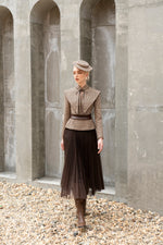 Jackie Jacket - Brown and Beige Houndstooth