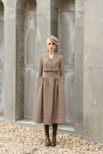 Rania Jacket - Brown and Beige Houndstooth