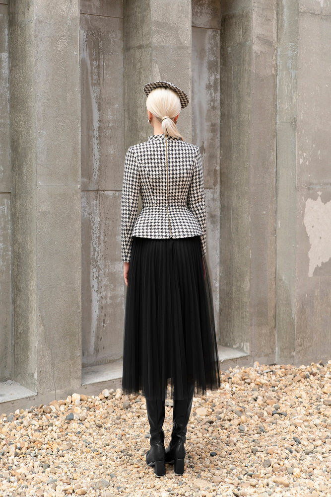 Bloom Blazer Black and White Houndstooth