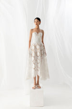 SCALLOP LACE MIDI DRESS