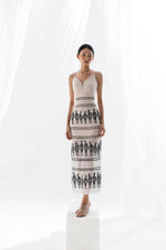 ZEBRA EMBROIDERED MIDI DRESS