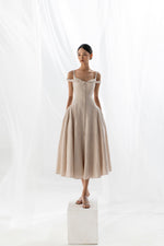 LINEN TWIST MIDI DRESS