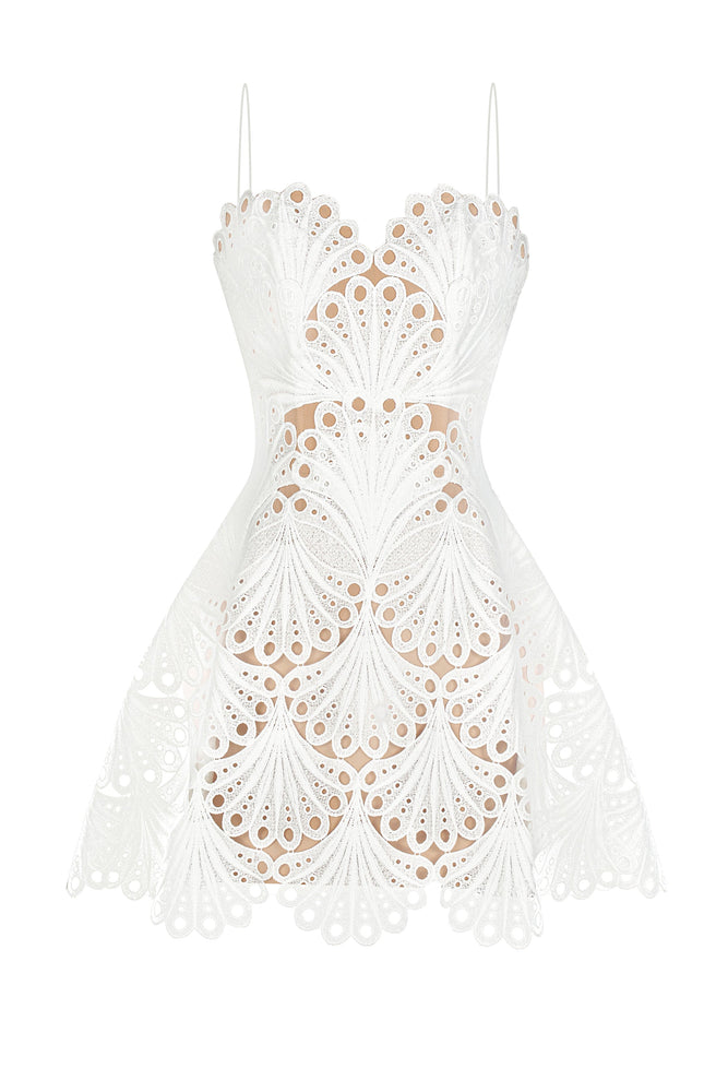 Scallop Lace Mini Dress
