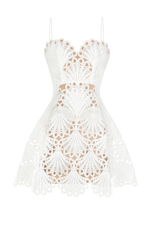 Scallop Lace Mini Dress