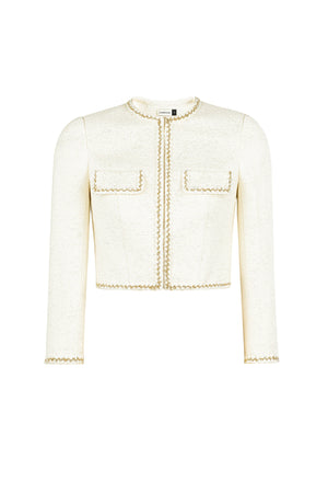 Charlotte Jacket - White with golden thread