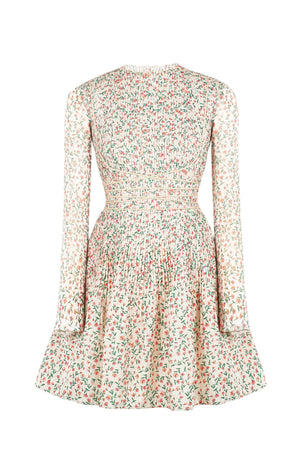 Floral Pleat Mini Dress