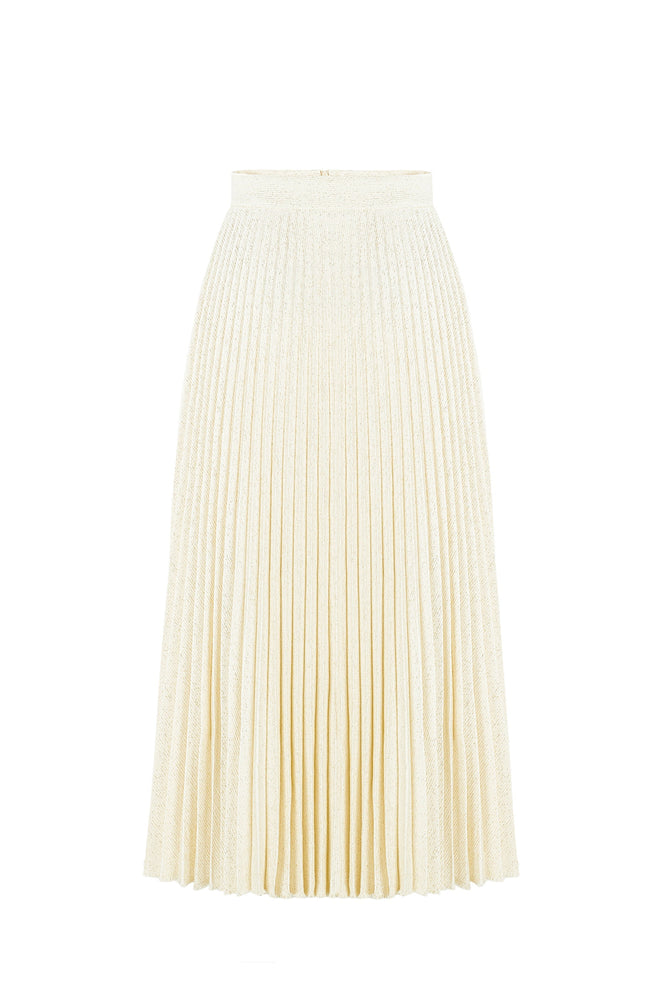 Charlotte Skirt - White with golden thread