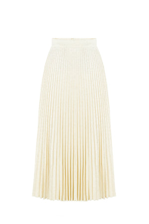 Charlotte Skirt - White with golden thread