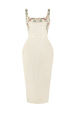 Embroidered Pencil Dress