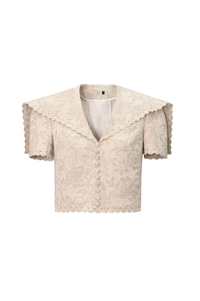 Linen Cut Out Sailor Top