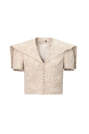 Linen Cut Out Sailor Top