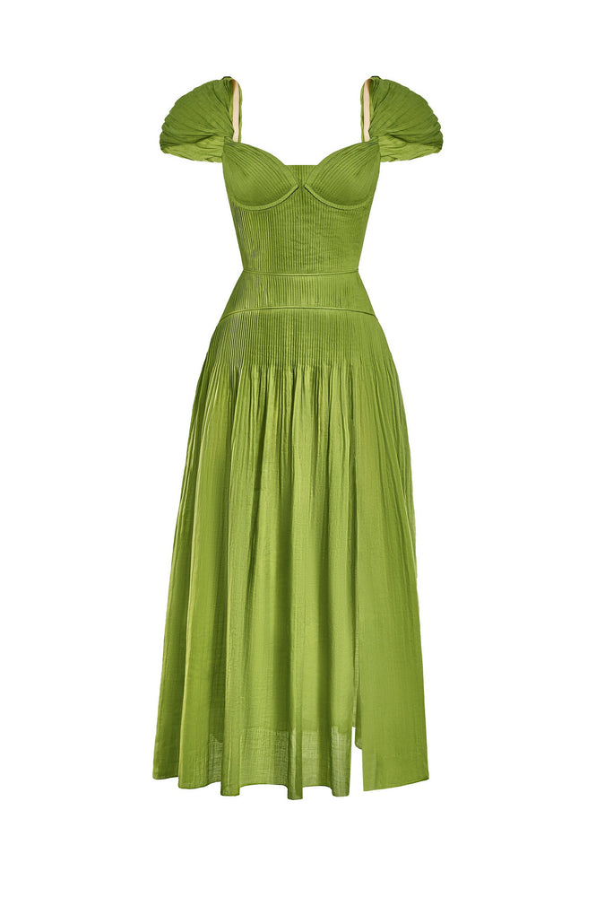 Twist Green Midi Dress