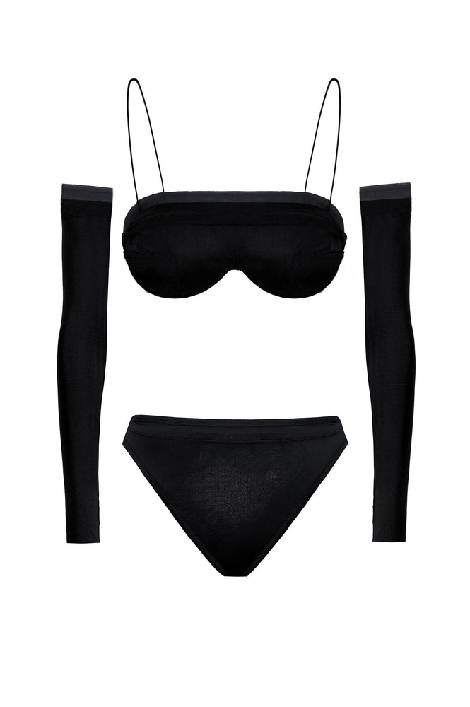 Black Tule Two-piece Bikini