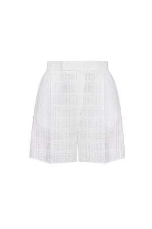 WHITE LINEN SHORTS
