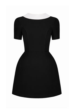 BLACK COWL NECK DRESS