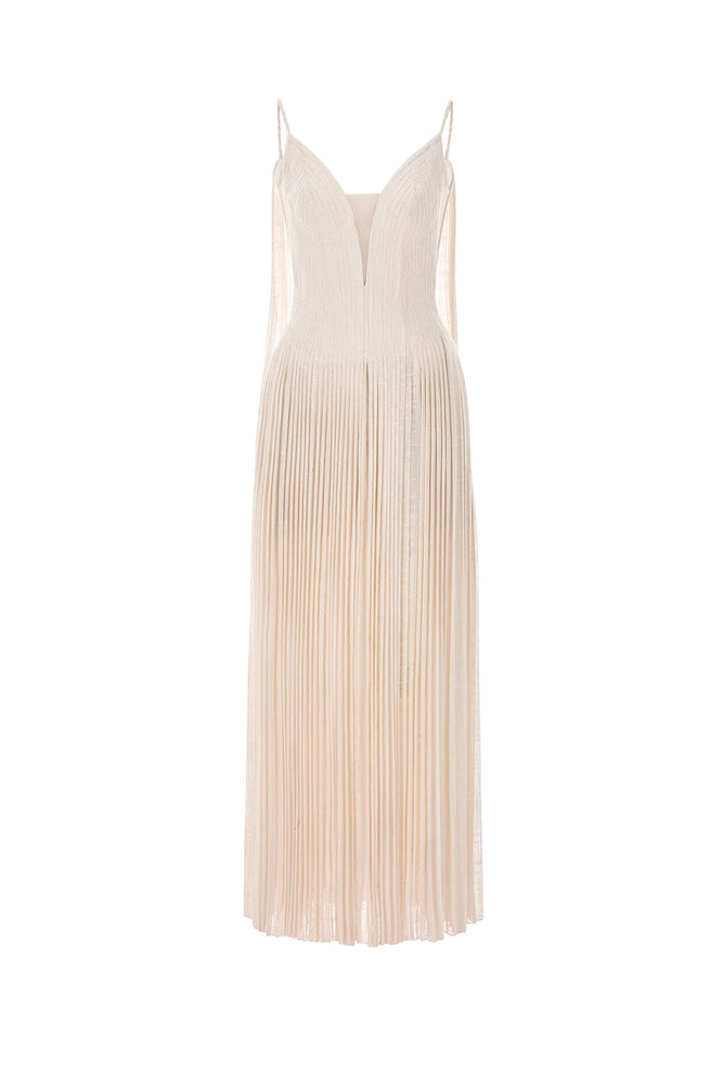 WHITE LINEN MAXI DRESS