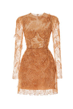 HONEY BEADED LACE MIDI DRESS