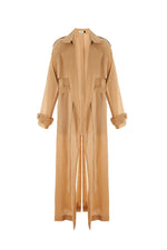 CAMEL LINEN TRENCH COAT