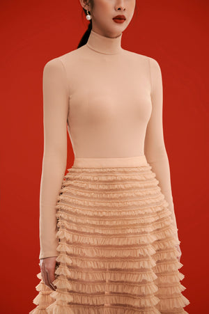 Beige Jersey Bodysuit