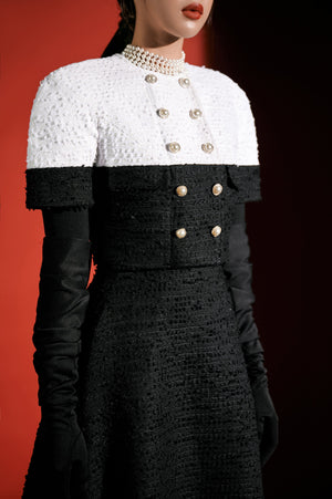 Black Tweed Midi Skirt