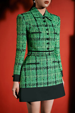 Green Tweed Skirt
